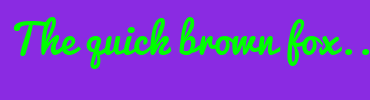 Image with Font Color 00FF00 and Background Color 8A2BE2